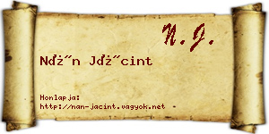 Nán Jácint névjegykártya
